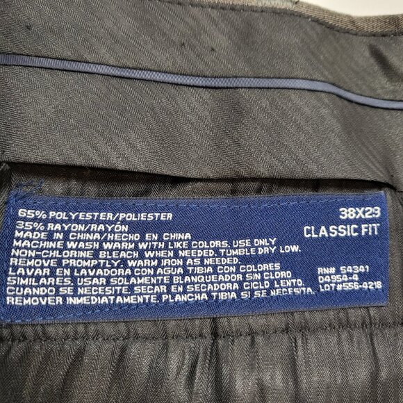 Louis Raphael Rosso Mens Dress Pants 38 X 29 Classic Wrinkle Free Easy Care Gray - Picture 5 of 15